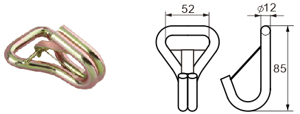 2' 10000 Lbs Cargo Lashing Flat Hook Snap Hook - China Eye Sling