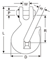 h-lift g70 clevis winged grab hook