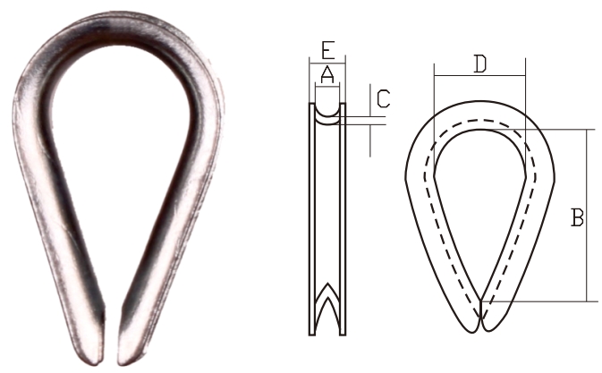 U.S. Type Standard Wire Rope Thimble