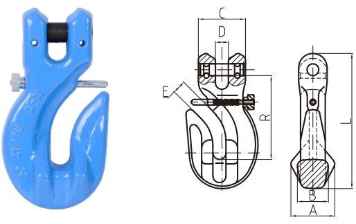 G-100 Special Clevis Grab Hook with Safety Pin SCG