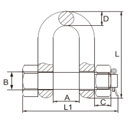 G-80 Bolt type Alloy Chain Shackle BDS