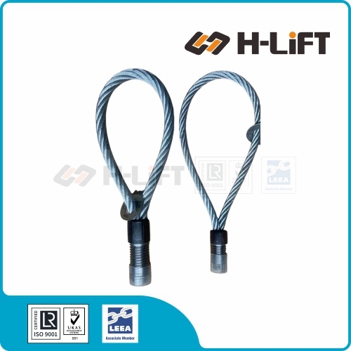 Lifting Loop with Threaded Termination, Wire Rope Lifting Loop with  Threaded Termination