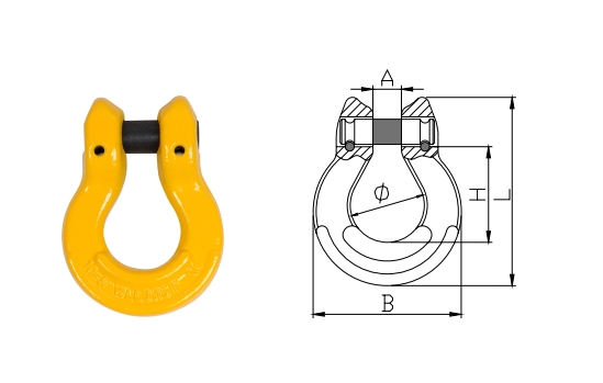 Grade 80 Omega Link Connecting Link Chain Fittings H Lift