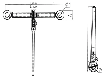 grade 100 ratchet load binder without links or hooks