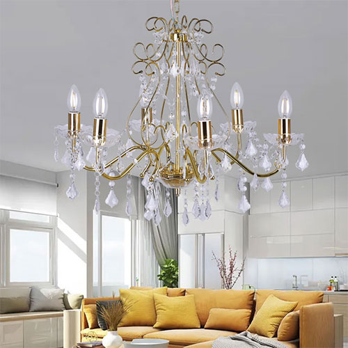 Living Room bedroom chromed Modern LED Crystal Acrylic metal Chandeliers hanging light gold home ceiling pendant light lamp