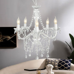 ROHS CE Lobby Living Room glass Modern Crystal Acrylic metal Chandeliers hanging light white home ceiling pendant light lamp