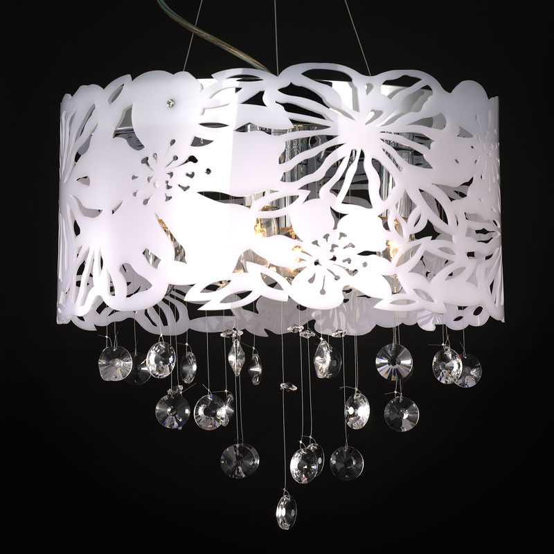 hot selling acrylic crystal chandelier pendant lamp white shades-NS-120133