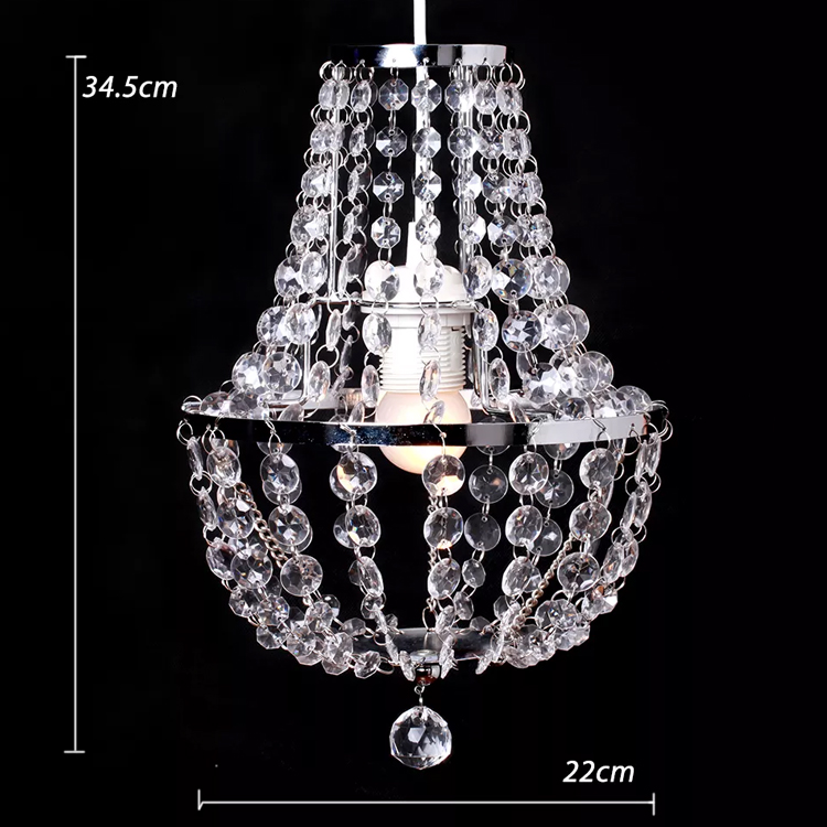 1 Light Easy Fit Crystal Ceiling Chandelier Style Crystal Droplets Pendant Shade_NS-120144