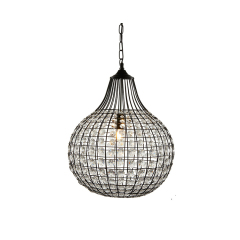 industrial living room lamps home deco Matt black ball crystal pendant lights_NS-120365