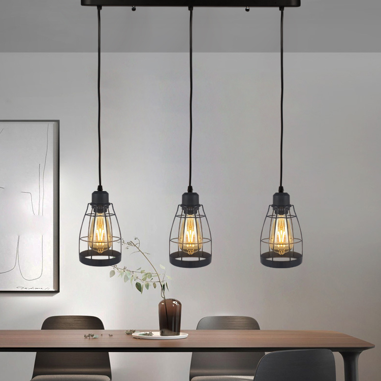 Postmodern LED Ceiling Iron Metal Pendant Lights Fixtures Kitchen Contemporary Rope Line Hanging Lamps Home Chandelier_NS-120330-S6