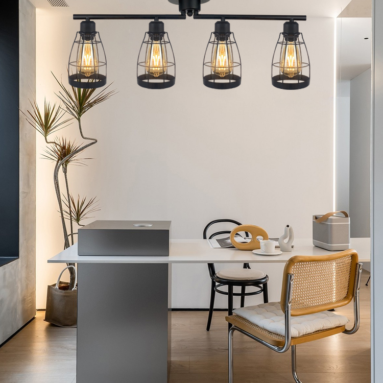 Industrial style rust colored Wrought Iron farmhouse Chandelier modern pendant lights dining room