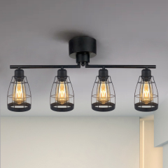 Industrial style rust colored Wrought Iron farmhouse Chandelier modern pendant lights dining room