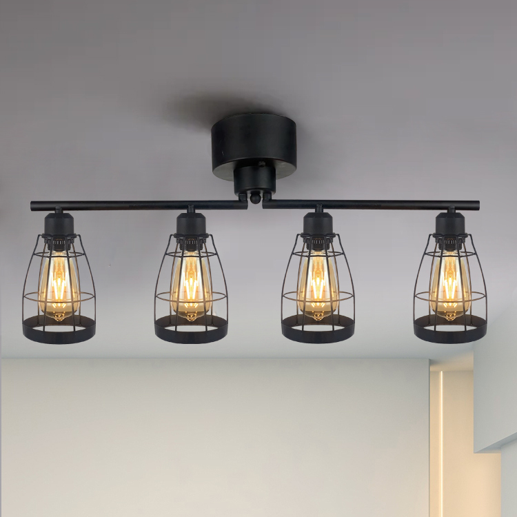 Industrial style rust colored Wrought Iron farmhouse Chandelier modern pendant lights dining room