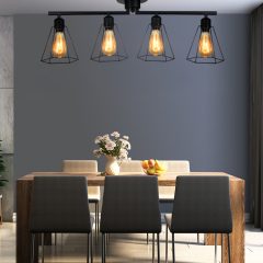 Industrial style rust colored Wrought Iron farmhouse Chandelier modern pendant lights dining room