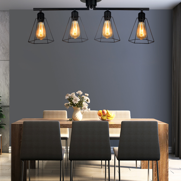 Industrial style rust colored Wrought Iron farmhouse Chandelier modern pendant lights dining room