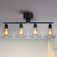 Industrial style rust colored Wrought Iron farmhouse Chandelier modern pendant lights dining room