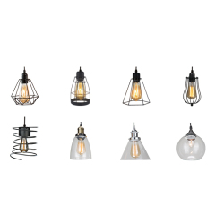 Metal Industrial Style LED Ceiling Iron Glass Farmhouse Chandelier Lighting For Dining Room Kitchen Modern Offices pendant light