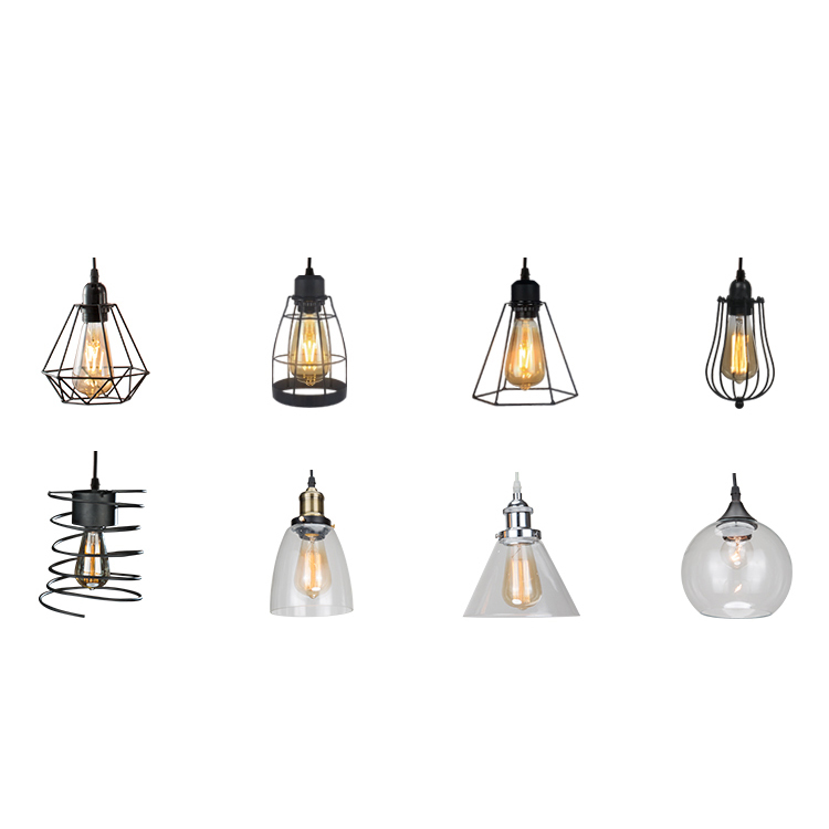 Metal Industrial Style LED Ceiling Iron Glass Farmhouse Chandelier Lighting For Dining Room Kitchen Modern Offices pendant light