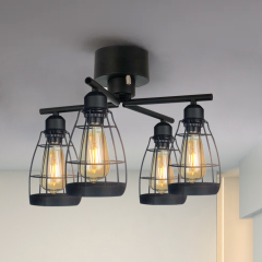 Metal Industrial Style LED Ceiling Iron Glass Farmhouse Chandelier Lighting For Dining Room Kitchen Modern Offices pendant light