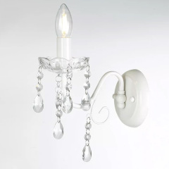 European style headboards LED E14 iron wall sconce lamp crystal lighting lights