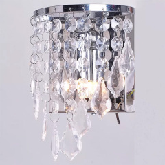 indoor chrome crystal cheaper small size bedroom home decorative wall lamp