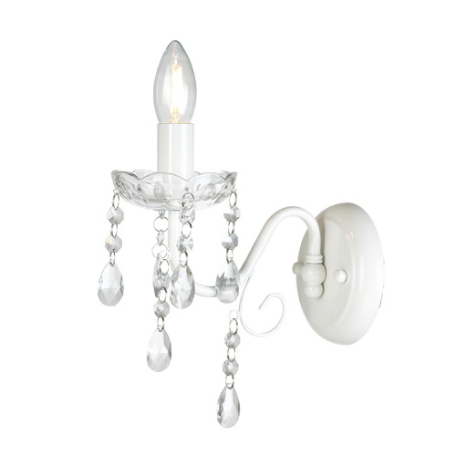 European style headboards LED E14 iron wall sconce lamp crystal lighting lights