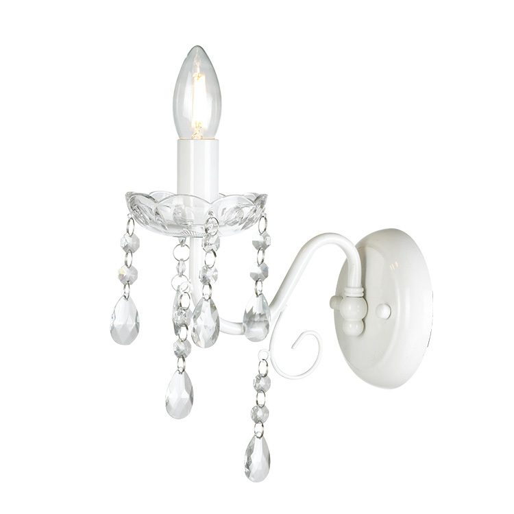 European style headboards LED E14 iron wall sconce lamp crystal lighting lights