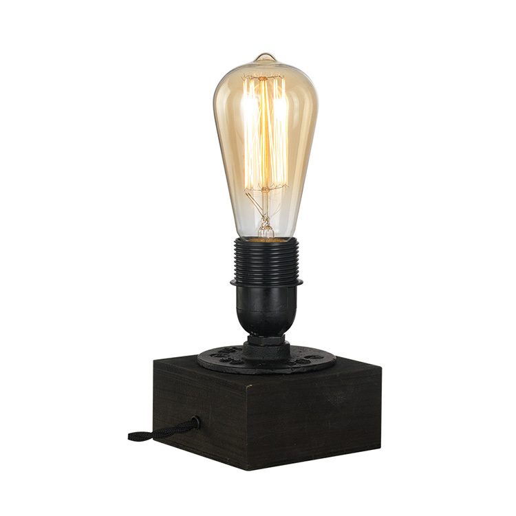 Wood Base Table Lamp Edison Bulb Steampunk desk Lamp for home decoration lighting NS-125335