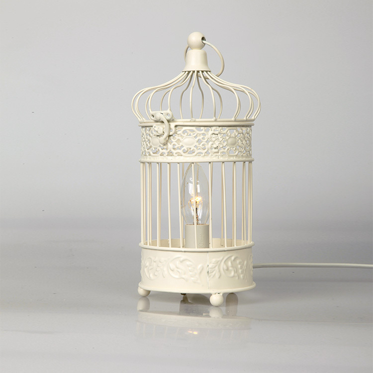 antique side decorative birdcage table lamp
