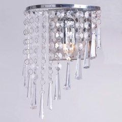 indoor chrome crystal cheaper small size bedroom home decorative wall lamp