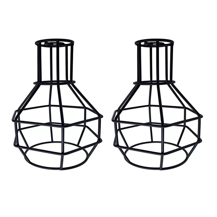 Vintage Pendant Lamp Cage Edison Bulb E27 Hanging Lights Retro Metal Lampshade