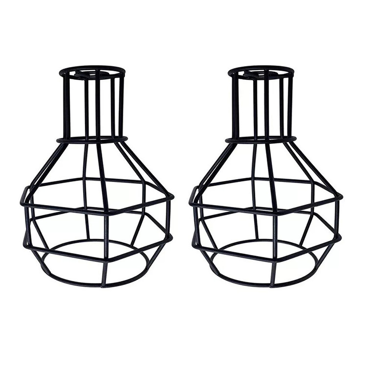 Vintage Pendant Lamp Cage Edison Bulb E27 Hanging Lights Retro Metal Lampshade
