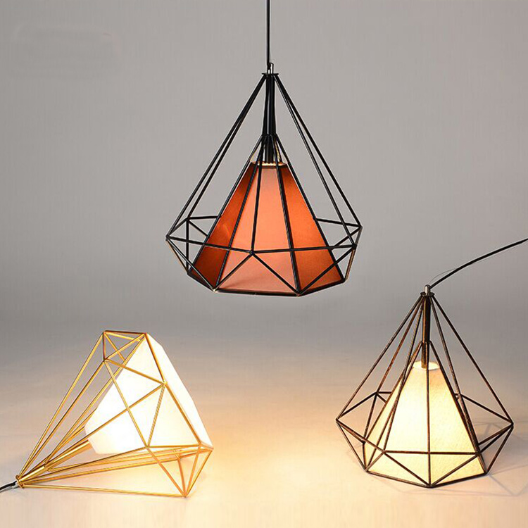 Industrial Lamp Black Cage Wire Rope Pendant Light Home/restaurant/kitchen/shop,home Office Iron Energy Saving Dia 39 * H:37 Cm