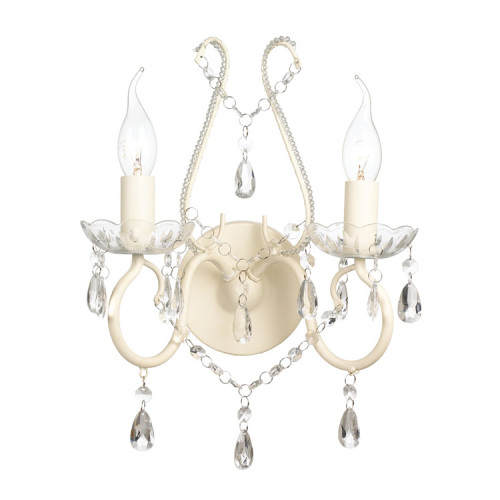 Decorative Traditional Ornate Vintage White Jewel Twin Arm Chandelier compound Wall bedroom Lights for home indoor modern