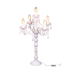 European clear candle crystal chandelier table lamp acrylic
