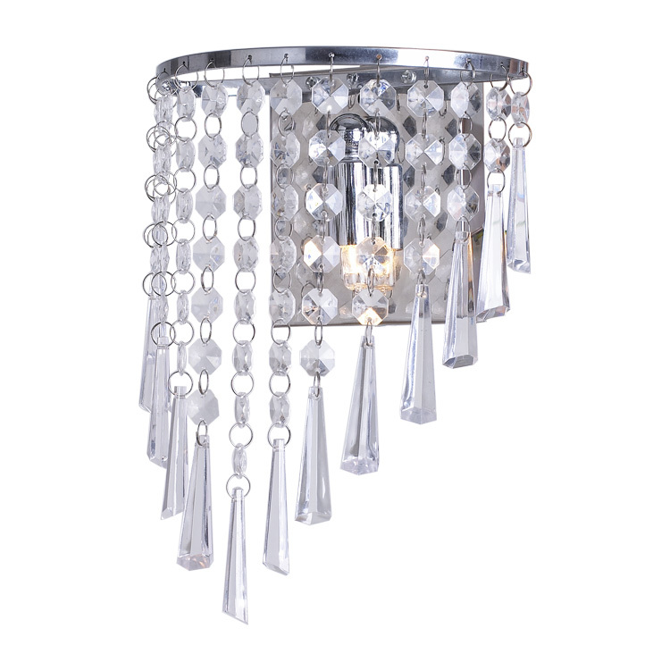 indoor chrome crystal cheaper small size bedroom home decorative wall lamp