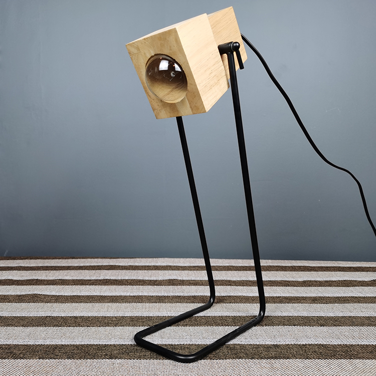 Modern Wooden Farmhouse Table Lamps Bedroom Nightstand Lamp Rustic Living Room Reading Industrial Desk Lamps