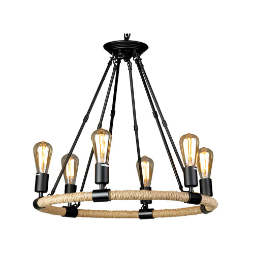 Nordic Sputnik Design Metal Round Rustic Retro Hemp vintage industrial Rope pendant lights