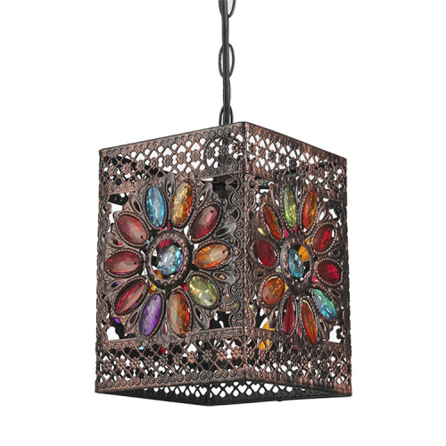 Handmade pendant lamp moroccan hanging ceiling light vintage muti-color lantern lamp NS-124045
