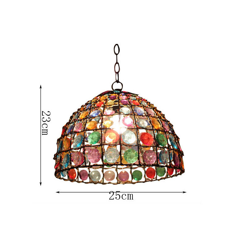 Vintage Jewel Bronze Metal Moroccan Lantern Shade Pendant lighting