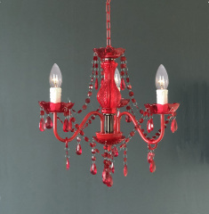 New design Hotel Decoration Gold/Red/Black Color Acrylic Pendant Light 3L/5L Chandelier