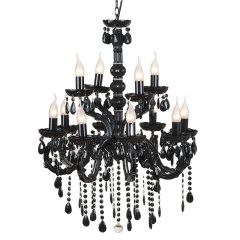 Black LED Chandelier indoor European style lamps hot sale acrylic 12 lights Hotel ROHS Color Support