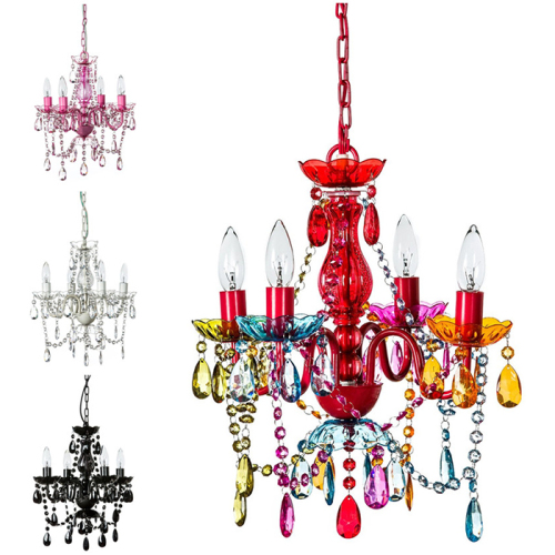 Factory direct price 4 arms colored acrylic chandelier muti-color pendant light NS-120252M