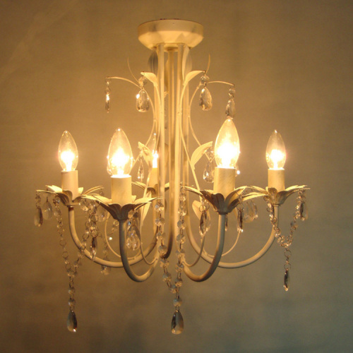 Metal Sputnik Linear Geometrical Painted light Cream white 5 way flower home Decorative Ceiling Light Semi Flush Chandelier