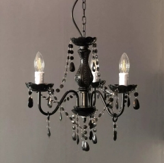 3 light black indoor Gypsy Maria theresa home decoration crystal Chandelier Lights