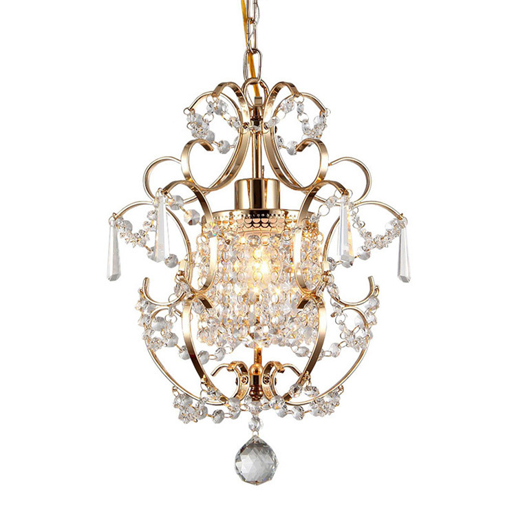 Hanging 1-light for Bedroom Beaded Crystal Chandelier & Pendant Lights Wrought Iron Mini Cheap Acrylic Modern European