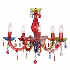 Multi-color hotel classic 5 arm chandelier hanging lights for bedroom