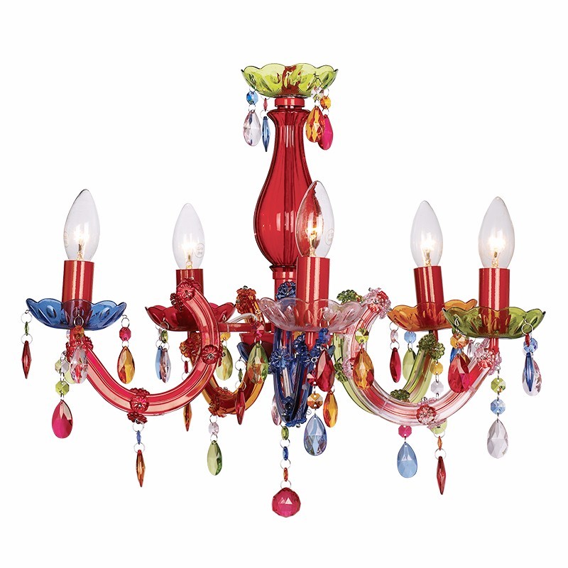Multi-color hotel classic 5 arm chandelier hanging lights for bedroom
