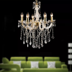 5 Lights gold Acrylic Droplets Brass Marie Therese Chandelier