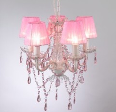 Pink lampshade home decoration crystal acrylic children chandelier lighting